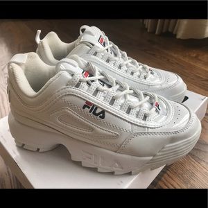 Fila Disruptor II Premium Patent shoes 6.5 White